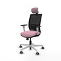 PIQUERAS Y CRESPO Silla de oficina Yunquera Rosa y Negro con mecanismo Sincro/Traslack