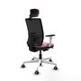 PIQUERAS Y CRESPO Silla de oficina Yunquera Rosa y Negro con mecanismo Sincro/Traslack