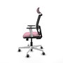 PIQUERAS Y CRESPO Silla de oficina Yunquera Rosa y Negro con mecanismo Sincro/Traslack