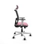 PIQUERAS Y CRESPO Silla de oficina Yunquera Rosa y Negro con mecanismo Sincro/Traslack