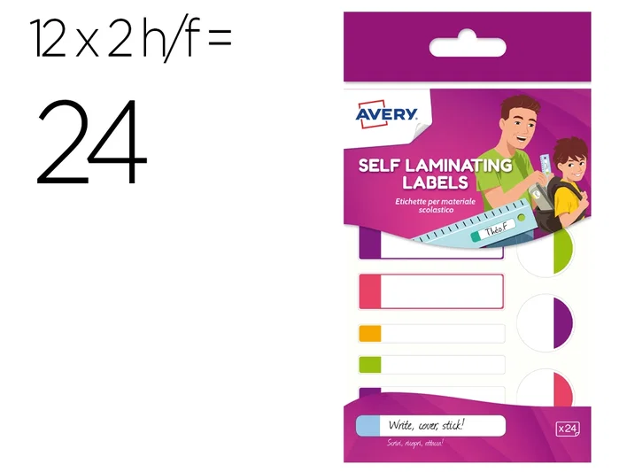 Avery Etiquetas Plastificables Colores Fluorescentes Blister 24 Unidades Avery Etiquetas Plastificables Colores Fluorescentes Blister 24 Unidades