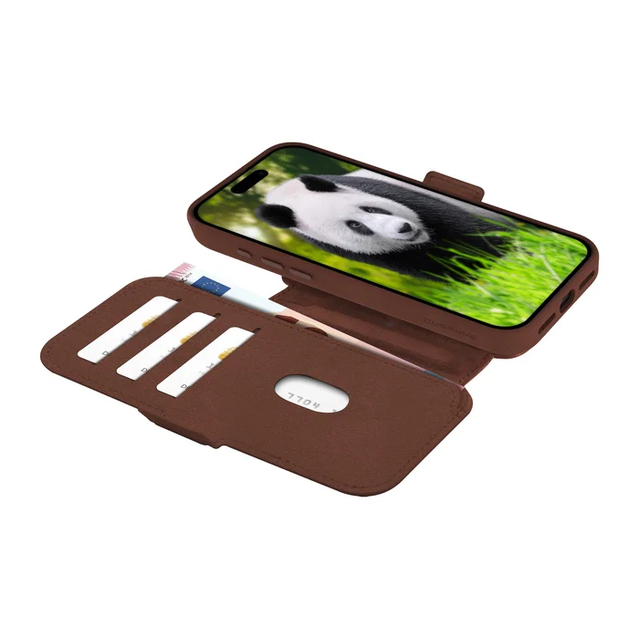 Apple Funda Folio para iPhone 17 Pro Max con MagSafe, Cuero de Grano Entero Bronceado, Resistente a Rayones y Bolsillo para 3 Tarjetas - dbramante1928