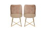Hanah Home Sillas Madrid 913 V2, Juego de 2 Sillas Barrocas, Estructura 100% Metálica, Asiento Terciopelo o Piel Sintética, Color Dorado y Marrón