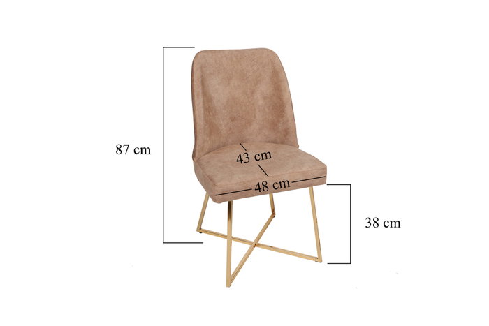 Hanah Home Sillas Madrid 913 V2, Juego de 2 Sillas Barrocas, Estructura 100% Metálica, Asiento Terciopelo o Piel Sintética, Color Dorado y Marrón