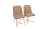 Hanah Home Sillas Madrid 913 V2, Juego de 2 Sillas Barrocas, Estructura 100% Metálica, Asiento Terciopelo o Piel Sintética, Color Dorado y Marrón