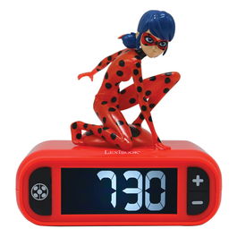 Lexibook Reloj Despertador Lady bug Luz Nocturna 3D Sonidos y Melodías Pantalla LCD Retroiluminada