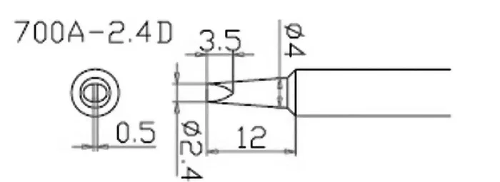 QUICK Punta de soldadura tipo destornillador 2,4x0,5mm Q200G-2.4D