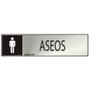 Normaluz Cartel Informativo Aseos Hombre 5x20cm Inox Adhesivo