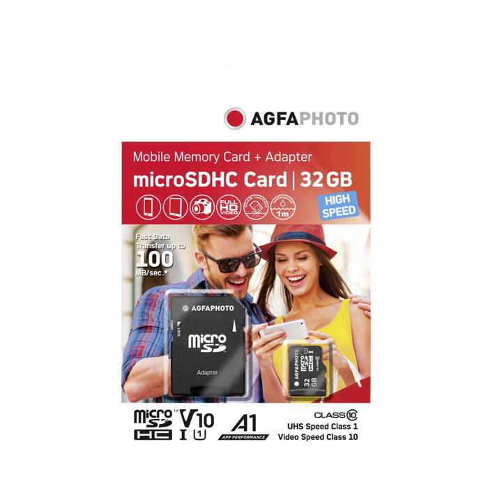 AgfaPhoto MicroSDHC UHS-I 32GB HighSpeed Clase 10 U1 con adaptador