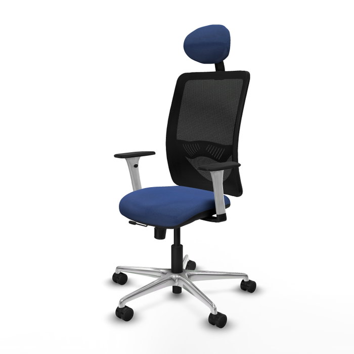 PIQUERAS Y CRESPO Silla de oficina Zulema con mecanismo Sincro/Traslack Azul marino y Negro