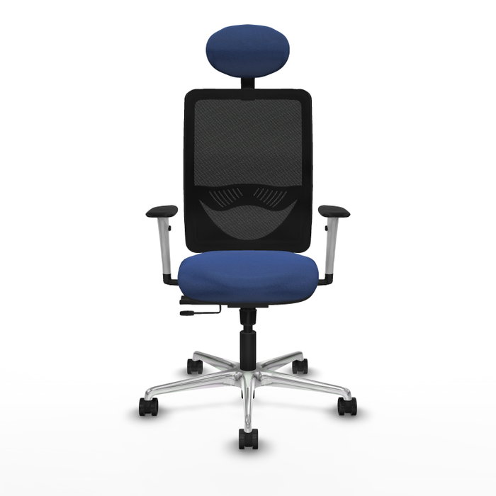 PIQUERAS Y CRESPO Silla de oficina Zulema con mecanismo Sincro/Traslack Azul marino y Negro
