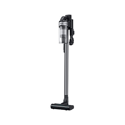 Samsung Jet 75e CompleteClean Aspiradora Escoba 2 en 1 Sin Bolsa - Aspirador Multiciclónico con Batería Ion-Litio para Alfombra y Suelo Duro, Negro y Cromo (VS20B75BCR5)
