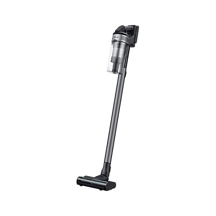 Samsung Jet 75e CompleteClean Aspiradora Escoba 2 en 1 Sin Bolsa - Aspirador Multiciclónico con Batería Ion-Litio para Alfombra y Suelo Duro, Negro y Cromo (VS20B75BCR5)