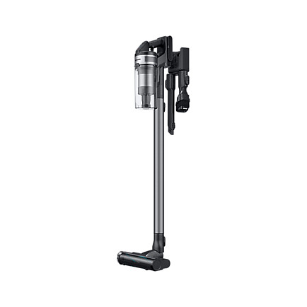 Samsung Jet 75e CompleteClean Aspiradora Escoba 2 en 1 Sin Bolsa - Aspirador Multiciclónico con Batería Ion-Litio para Alfombra y Suelo Duro, Negro y Cromo (VS20B75BCR5)