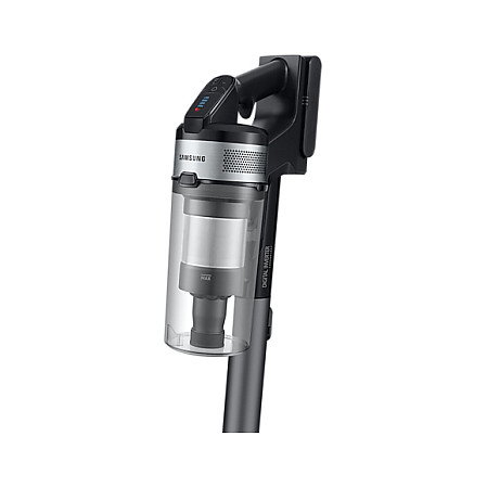 Samsung Jet 75e CompleteClean Aspiradora Escoba 2 en 1 Sin Bolsa - Aspirador Multiciclónico con Batería Ion-Litio para Alfombra y Suelo Duro, Negro y Cromo (VS20B75BCR5)