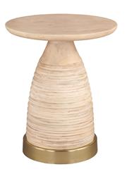 DKD Home Decor Mesita Auxiliar de Metal y Madera Natural y Dorado