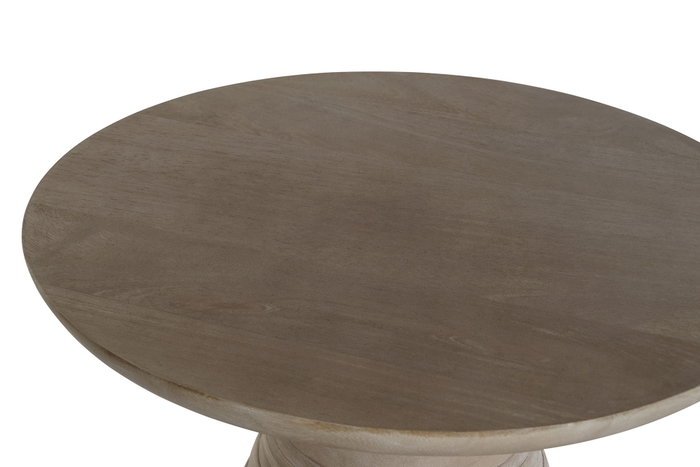 DKD Home Decor Mesita Auxiliar de Metal y Madera Natural y Dorado