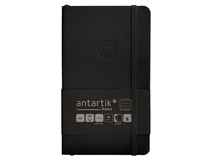 Antartik Cuaderno Antartik Notes Tapa Blanda A6 Rayas Negro 100 Hojas
