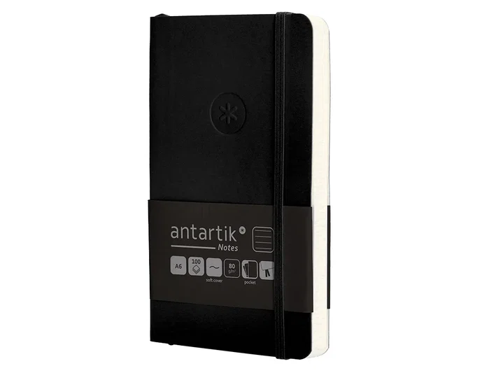 Antartik Cuaderno Antartik Notes Tapa Blanda A6 Rayas Negro 100 Hojas