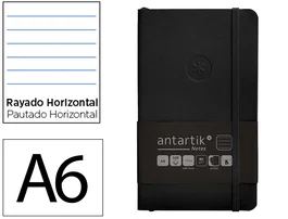 Antartik Cuaderno Antartik Notes Tapa Blanda A6 Rayas Negro 100 Hojas