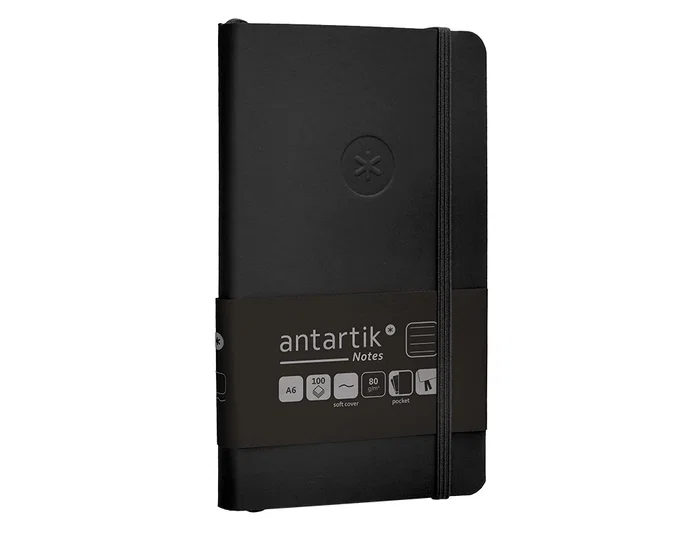 Antartik Cuaderno Antartik Notes Tapa Blanda A6 Rayas Negro 100 Hojas