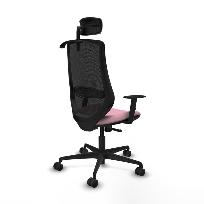 PIQUERAS Y CRESPO Silla de oficina Mardos con mecanismo Sincro, Rosa y Negro