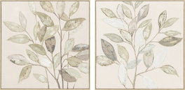 DKD Home Decor Cuadro Lienzo PS 82x4,5x82,5 Hojas Surtido de 2 Piezas
