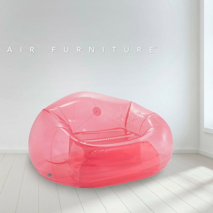 Sillón Hinchable para Piscina Intex Beanless Transparente Rosa 137 x 74 x 127 cm (4 Unidades)