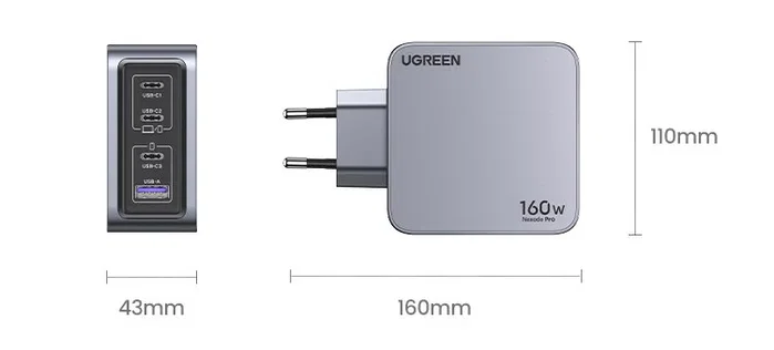 Ugreen Nexode Pro Cargador GaN 160W con USB-C y PD 3.1