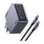 UGREEN Nexode Pro 160W Cargador GaN con Cable USB-C, Negro/Gris, Interior