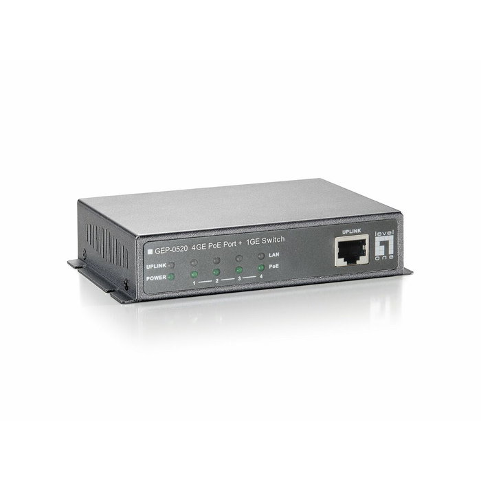 Level One GEP-0520 Switch Gigabit Ethernet PoE 61.6W 4xPoE+