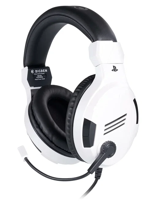 BIG BEN PS4OFHEADSETV3 Auriculares Gaming para PS4 con Micrófono Boom Alámbrico Diadema Supraaural Color Negro y Blanco