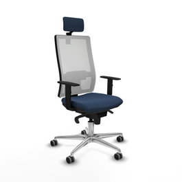 PIQUERAS Y CRESPO Silla de oficina Horna con Mecanismo Sincro Azul Marino y Blanco