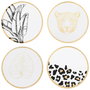 Home Deco Factory Juego de 4 Posavasos Natural Wild Vidrio Espejo Dorado Negro Colección Good Deal