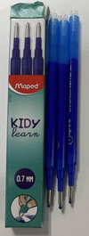 MAPED Estuche 3 Recarga Kidy Learn Borrable Azul 0.7mm