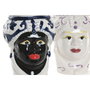 DKD Home Decor Macetero de Porcelana Cabeza Siciliana, Pack de 2
