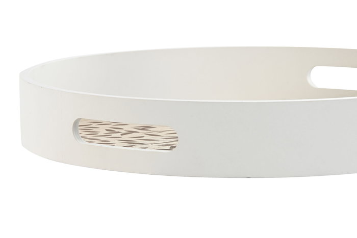 DKD Home Decor Bandeja Tradicional Marron Beige MDF 35 x 5 x 35 cm (4 Unidades)