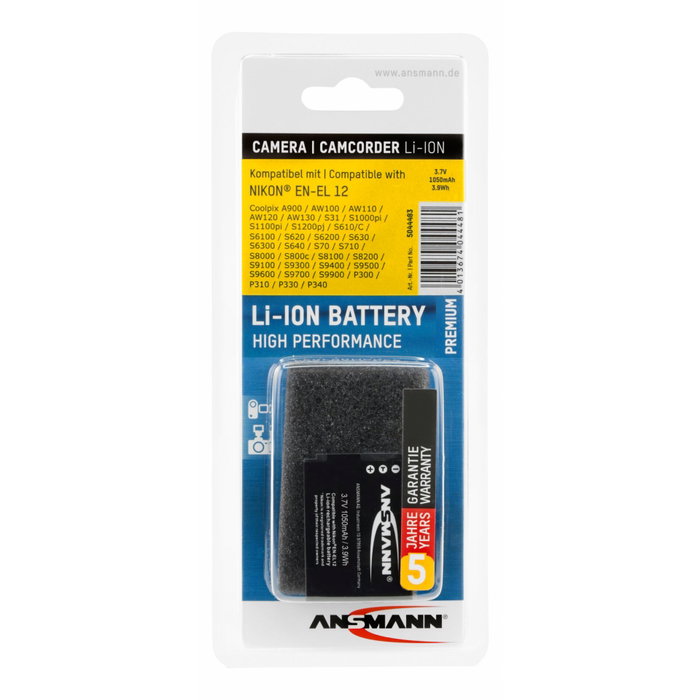 Ansmann A-Nik EN-EL12 Batería de 900 mAh para Nikon