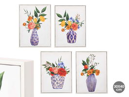 Giftdecor Cuadro Jarron Azul Surtidos 30 x 40 cm (Set de 8)