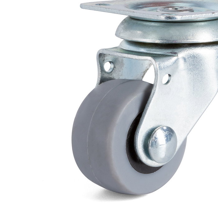 Q&Q Rueda Giratoria Antro Aro De Goma Ø30 Plástico Zn 15Kgs Sin Antihilo