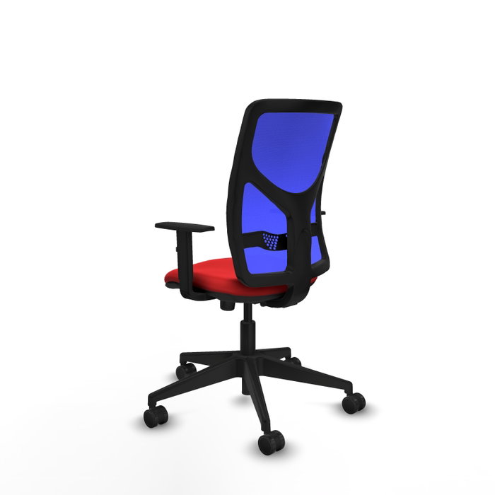 PIQUERAS Y CRESPO Silla de oficina Motilla con mecanismo Sincro, Rojo y Azul