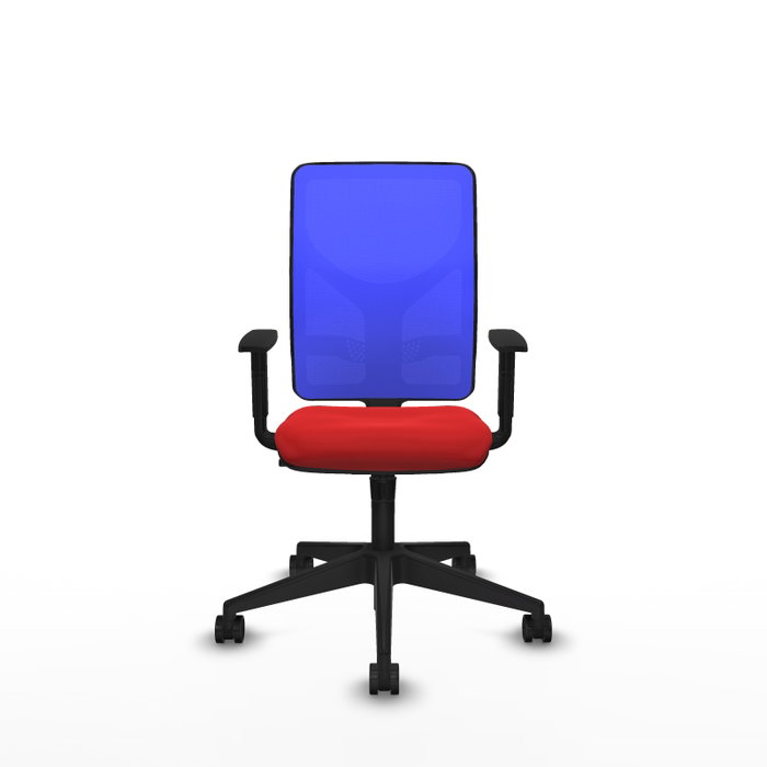 PIQUERAS Y CRESPO Silla de oficina Motilla con mecanismo Sincro, Rojo y Azul