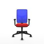 PIQUERAS Y CRESPO Silla de oficina Motilla con mecanismo Sincro, Rojo y Azul