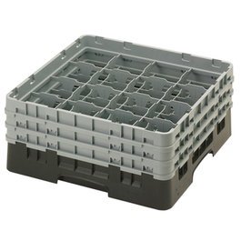 CAMBRO Cesta de lavado 16 comp. 3 alturas Negro