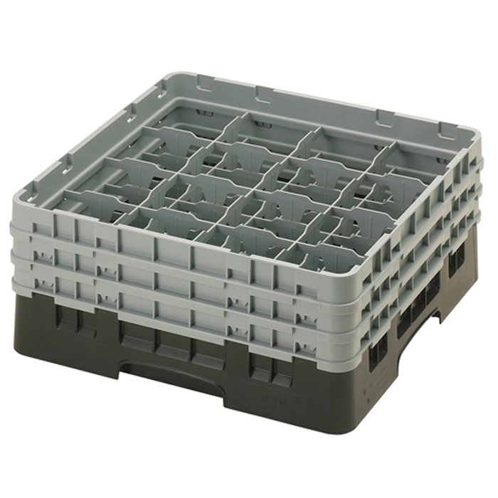 CAMBRO Cesta de lavado 16 comp. 3 alturas Negro CAMBRO Cesta de lavado 16 comp. 3 alturas Negro
