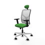 PIQUERAS Y CRESPO Silla de oficina Motilla con mecanismo Sincro, Verde y Blanco