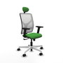 PIQUERAS Y CRESPO Silla de oficina Motilla con mecanismo Sincro, Verde y Blanco