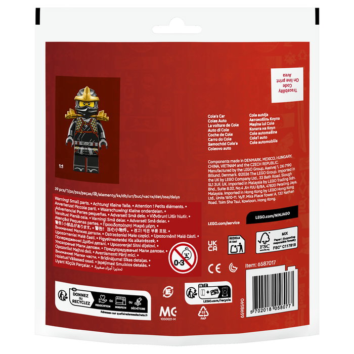 LEGO 30723 NINJAGO Ninja Coles Flitzer Polybag Set de Construcción 39 Piezas, Coche de Cole, Edad 6+