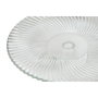 DKD Home Decor Plato de Cristal Transparente con Acabado Rayado 26x26x8 cm