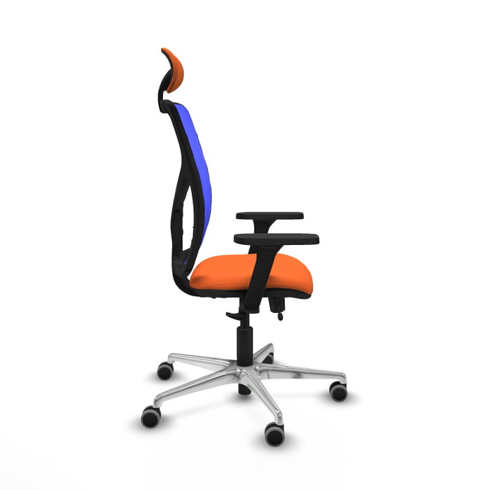 PIQUERAS Y CRESPO Silla de oficina Motilla con mecanismo Sincro/Traslack Naranja y Azul